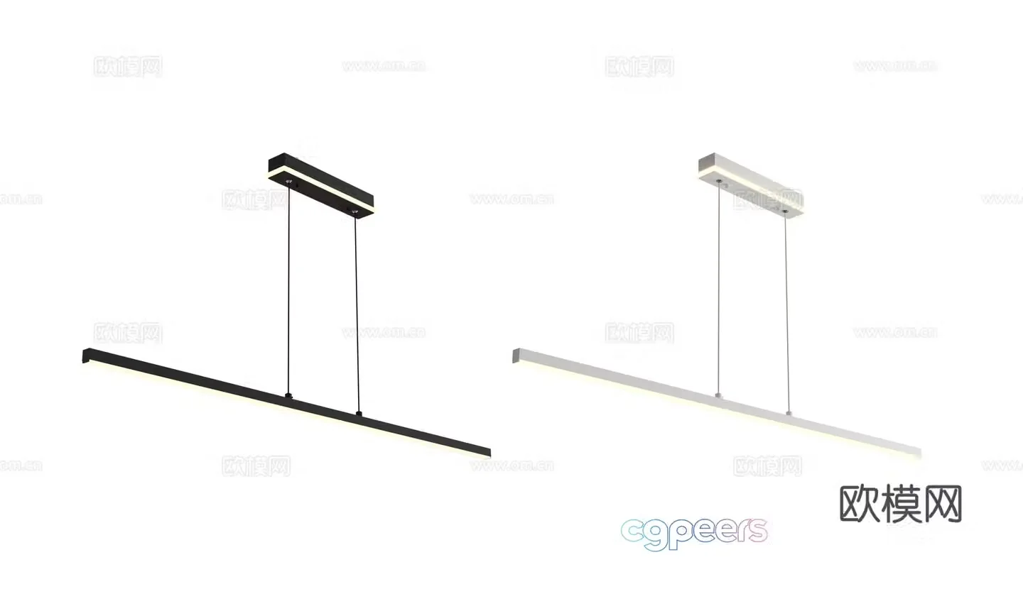 Long chandelier 3d model