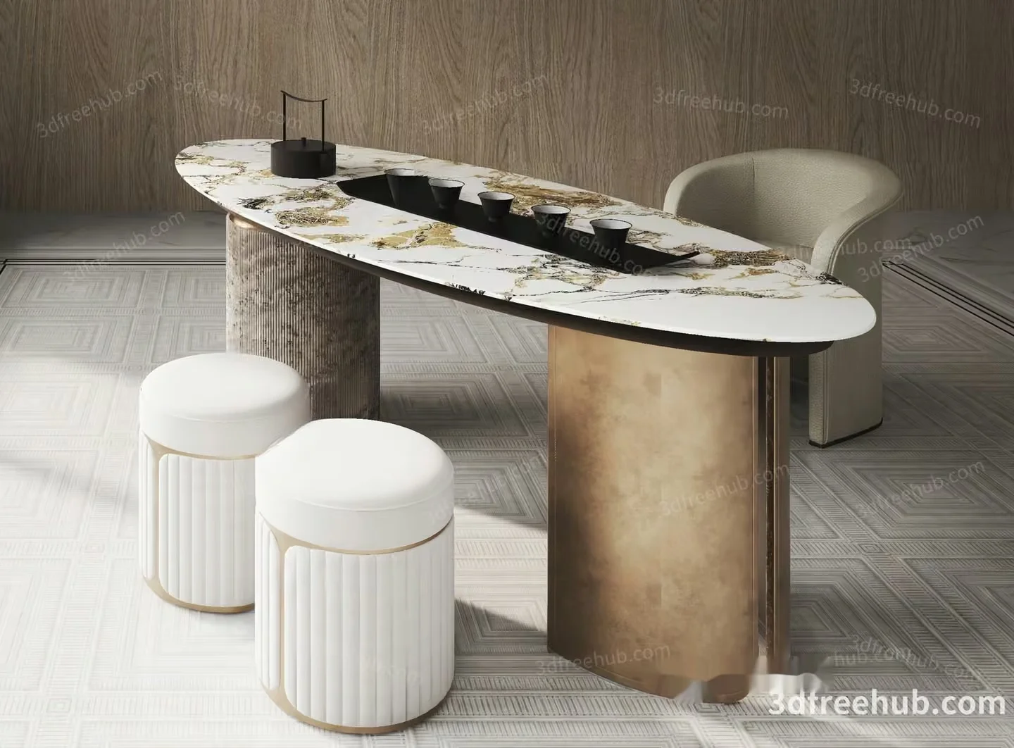 Modern Console Table 3D Model – 19626 – VRAY Render