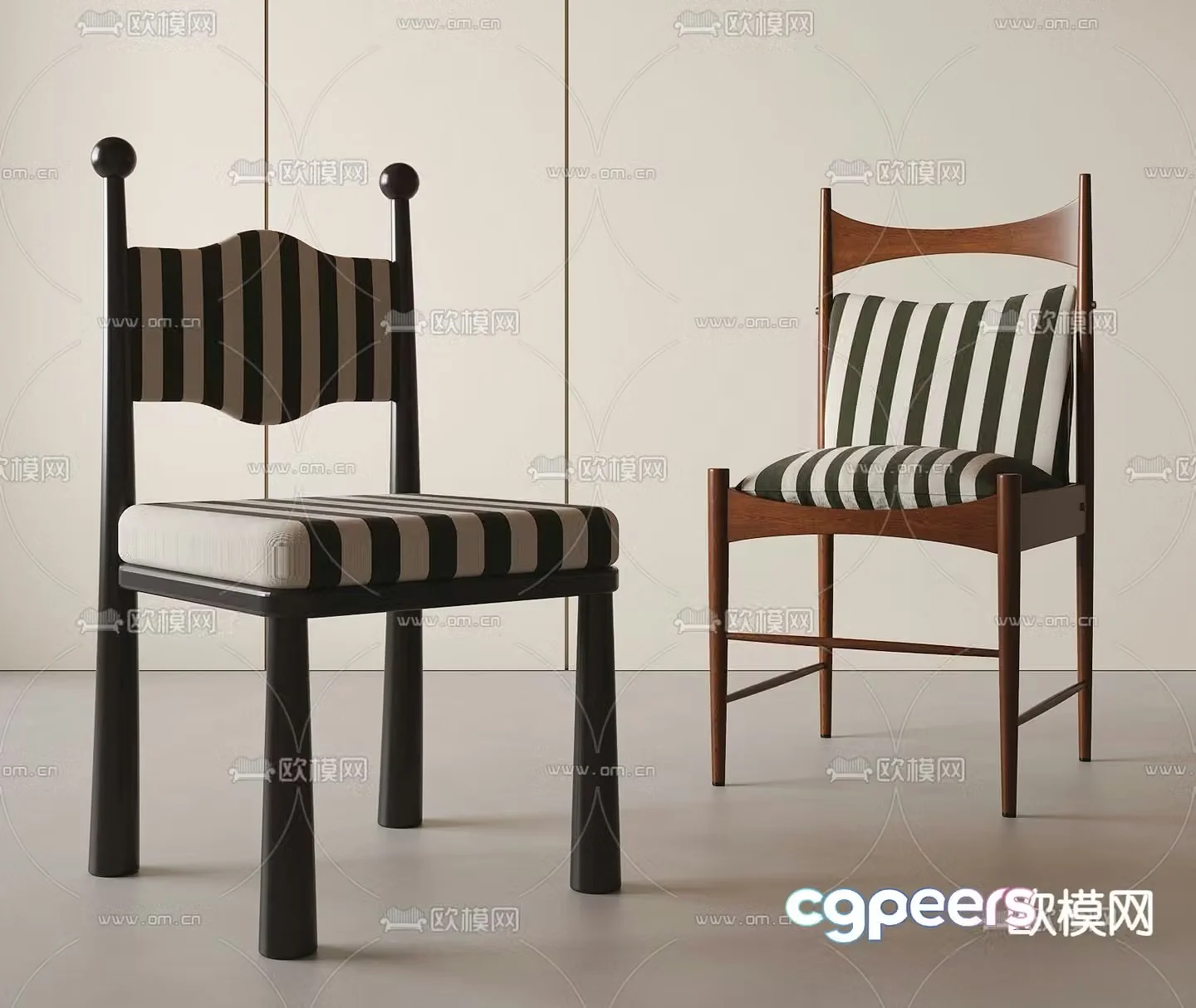 Medieval style dining chair single chair leisure chair 3d model