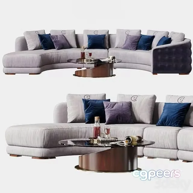 3ds Max Free – Carpanelli Contemporary Desyo Sofa Curvy Table Minerva