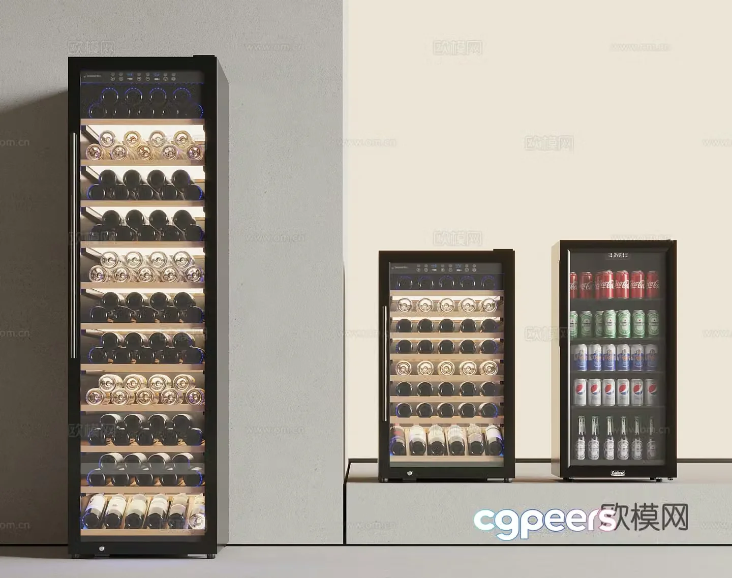 018 wine cabinet modern wine cabinet small refrigerator_Wuji 3d model