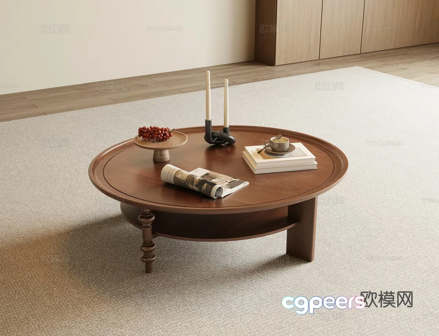 Cozy Living Room 3D Model – 3448 – VRAY Render