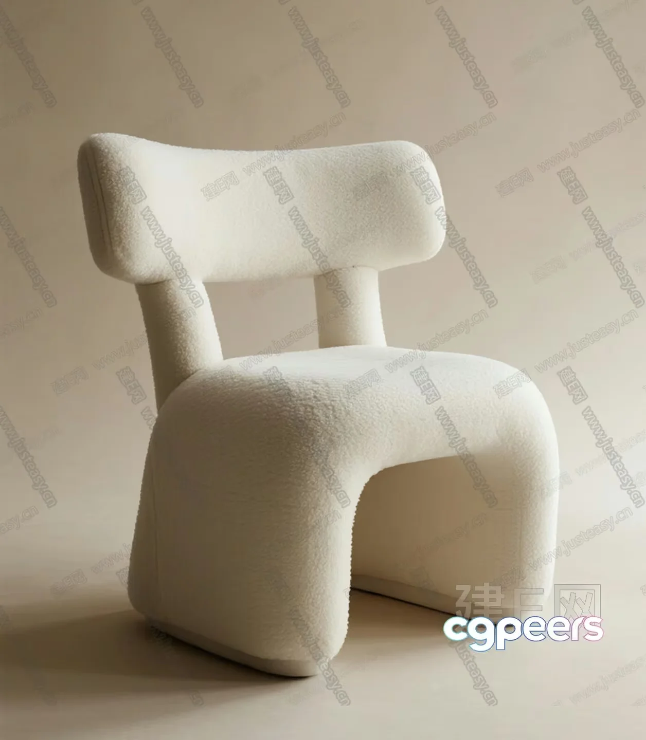 Modern White Chair 3D Model – 2668 – VRAY Render
