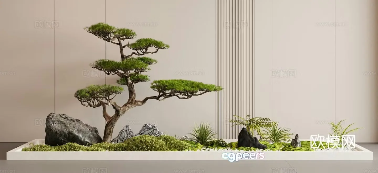 Modern Landscape Plant Heap 3D Model