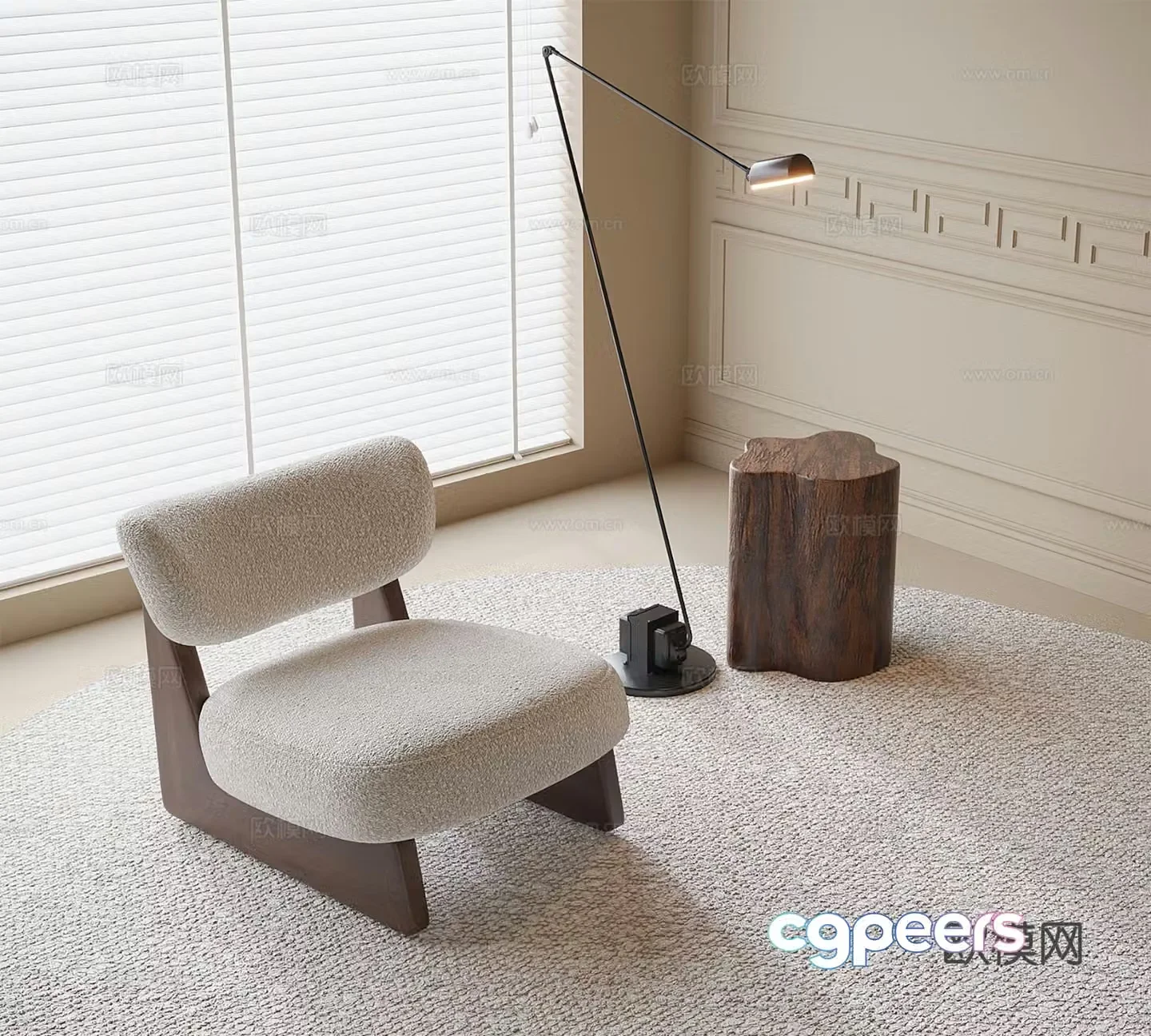 Wabi-sabi chair leisure chair 3d model