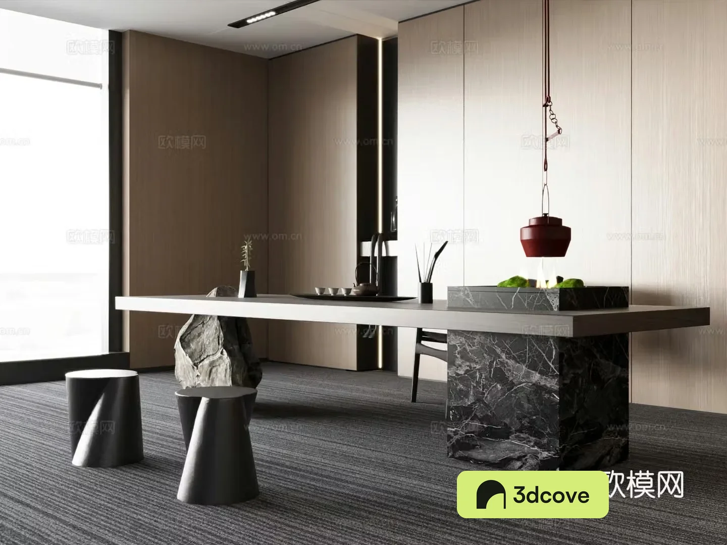 Modern new Chinese style tea room cabinet tea table chair