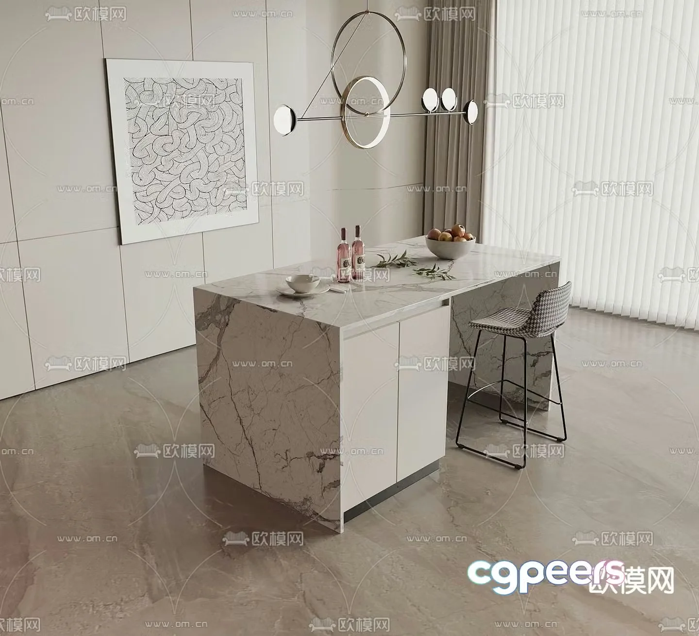 Marble bar water bar 3d model