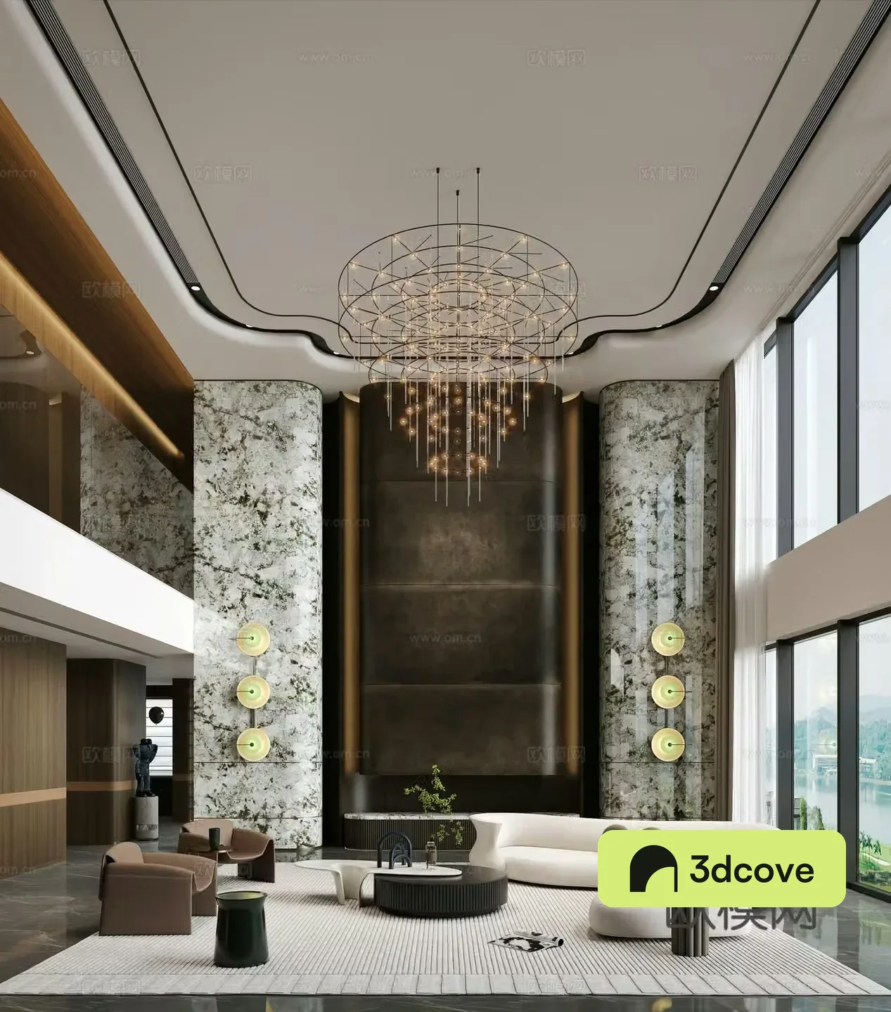 Modern duplex club high-end living room light luxury living room villa living room