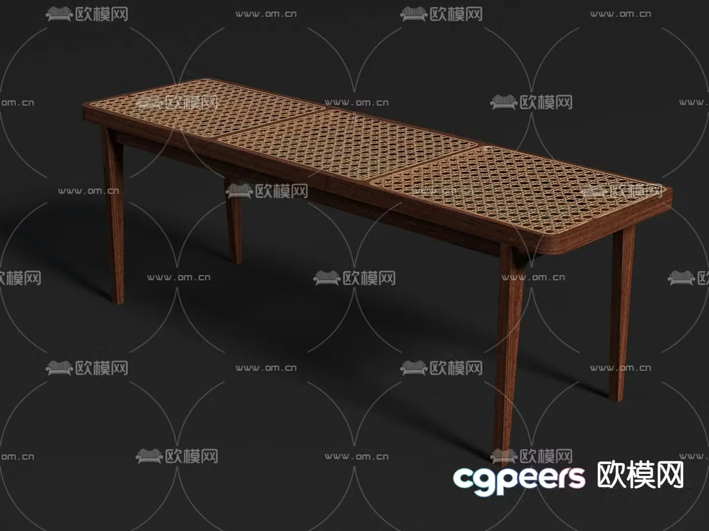 bench stool rattan stool bar stool 3d model