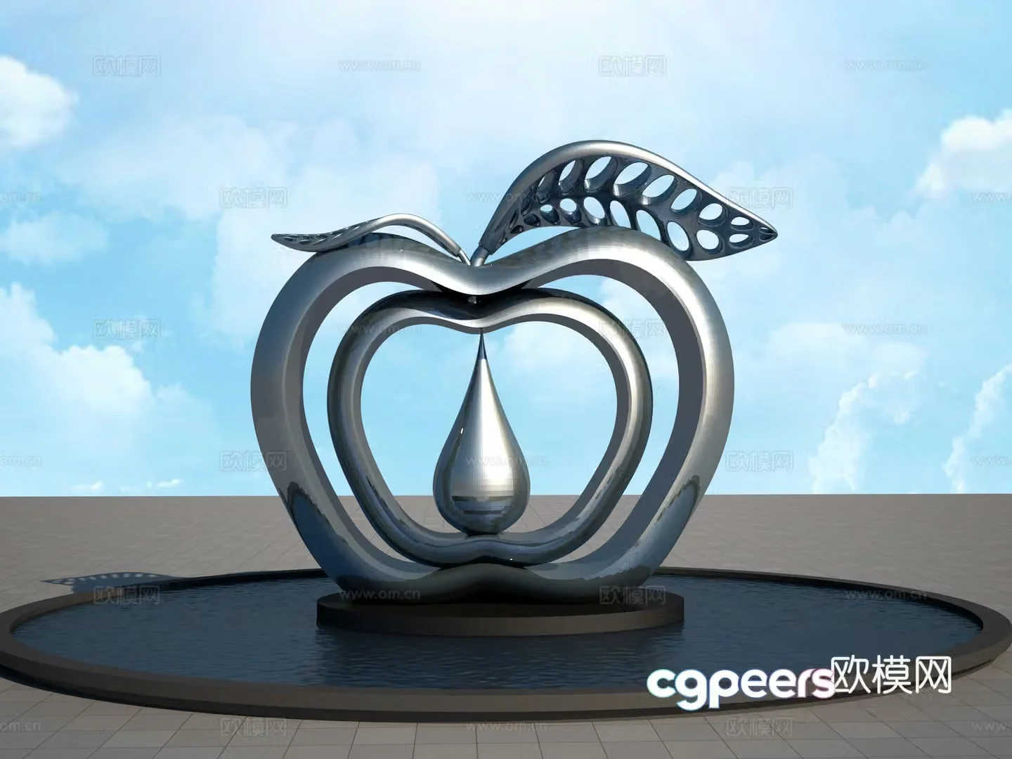 Apple sculpture 3d model