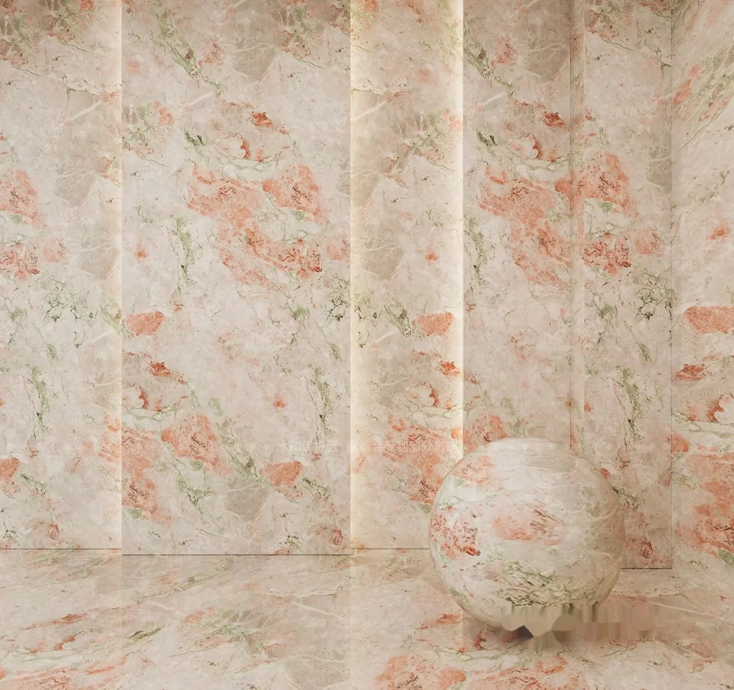 The Main Subject Is A Marble Ball 3D Model – 2554 – VRAY Render