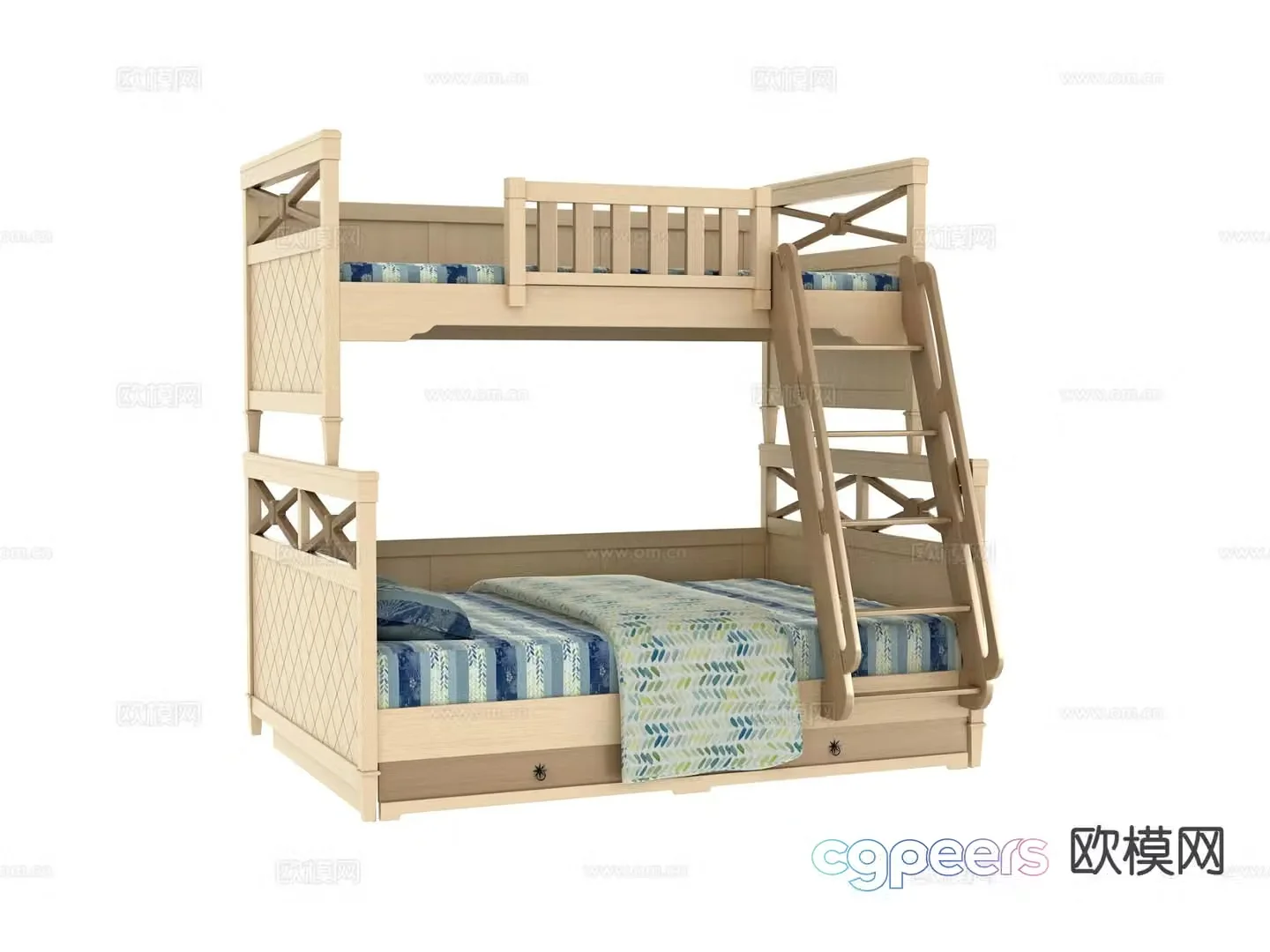 Modern bunk bed 3d model