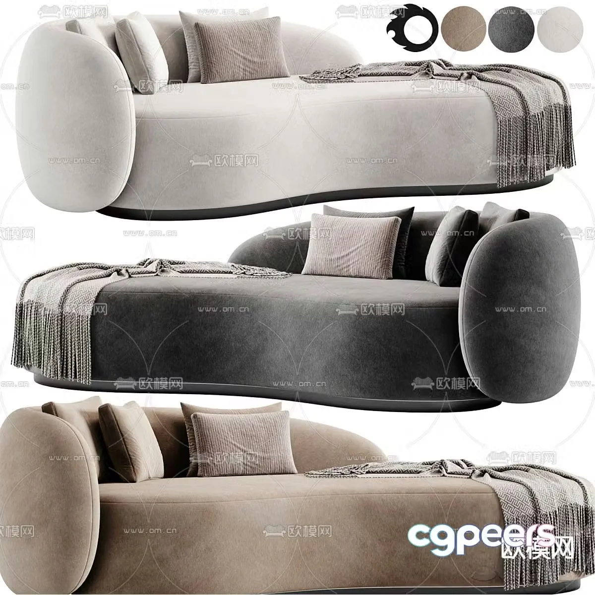 Eichholtz curved sofa 3d model
