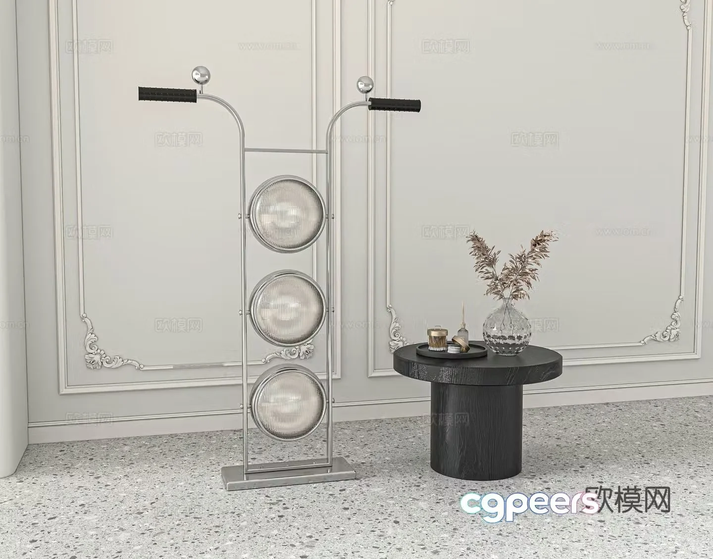 Retro medieval style floor lamp 3d model