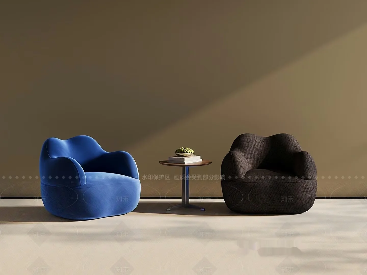 Modern Minimalist Seating Area 3D Model – 14472 – VRAY Render