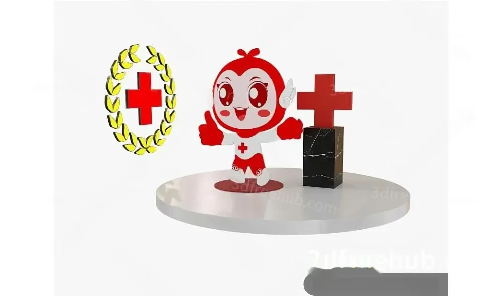 A Cartoon Character In A Red And White Medical Uniform 3D Model – 19883 – VRAY Render