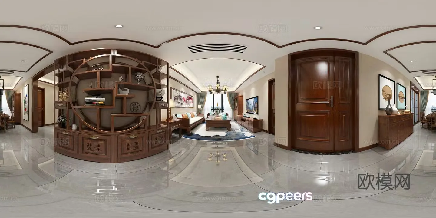 New Chinese restaurant CR panoramic 3D model