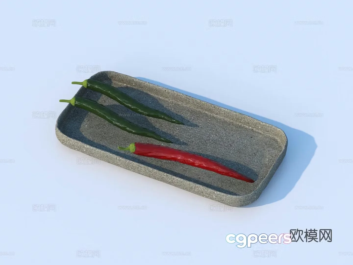 Red pepper chili vegetables fruits and vegetables 3d model