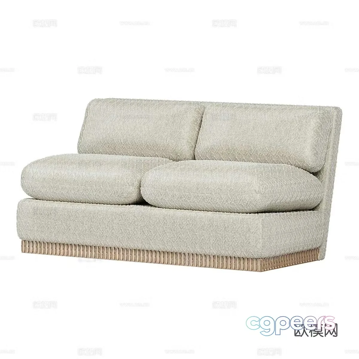 Double sofa upholstered sofa 3d model