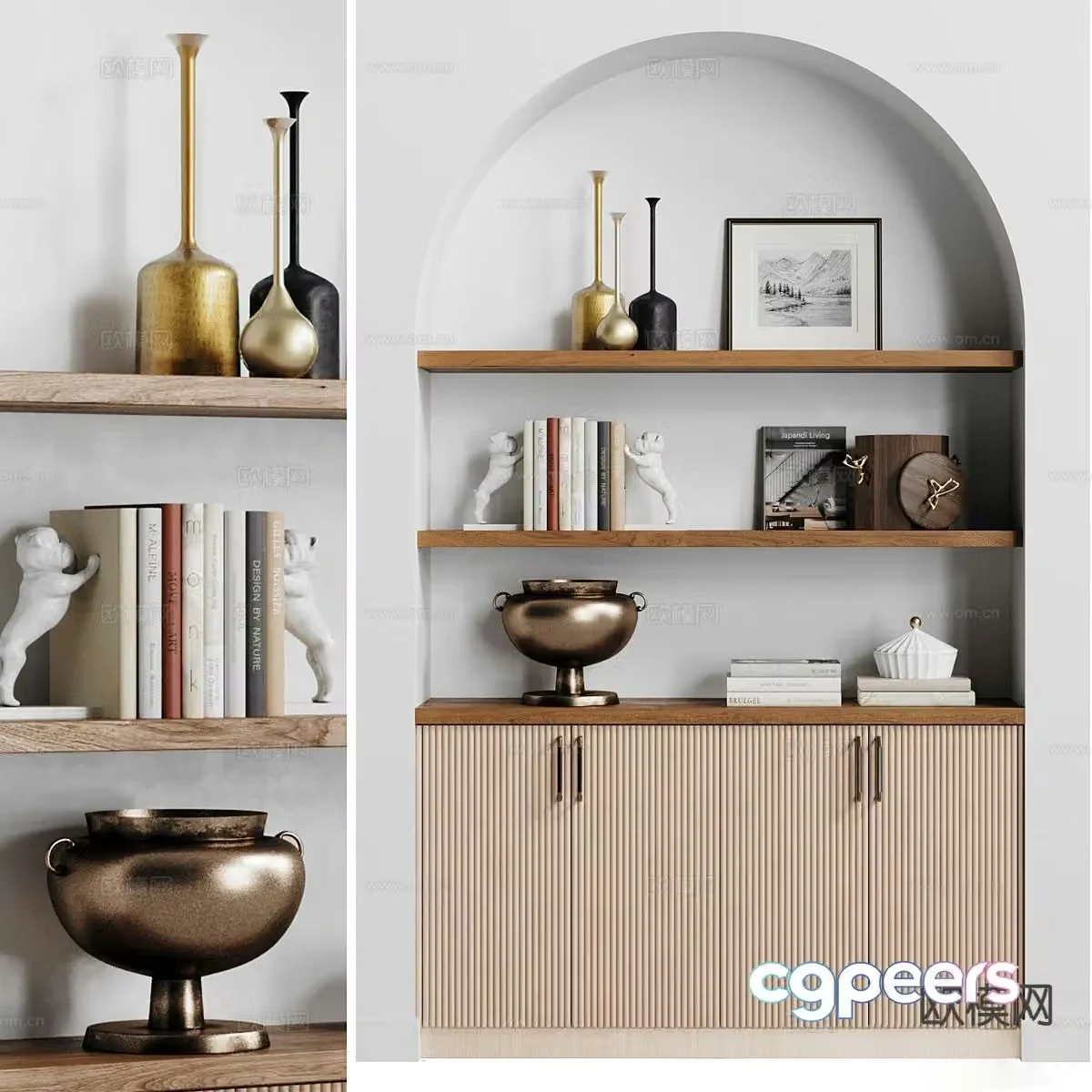 Modern decorations ornaments books paintings crafts 3D model