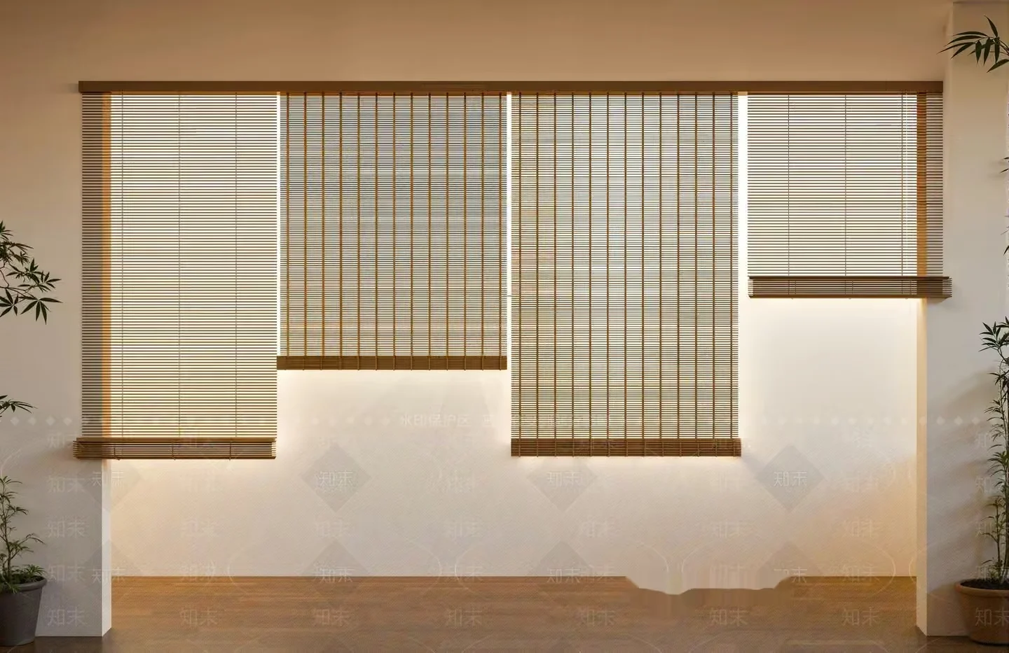 Bamboo Window Blinds 3D Model – 2361 – VRAY Render