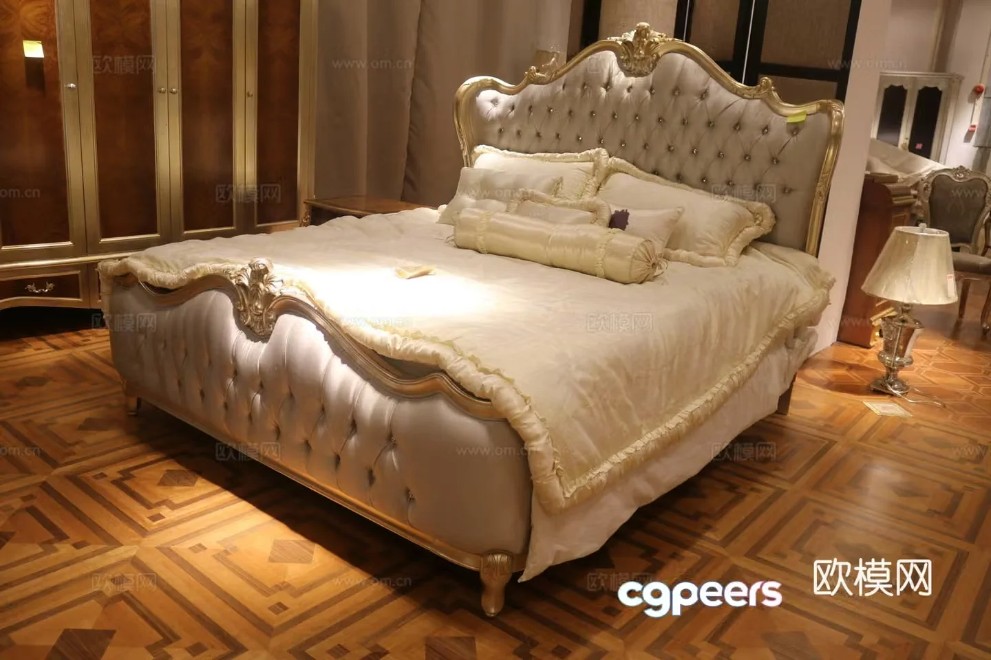 Light European luxury bedding 3D model