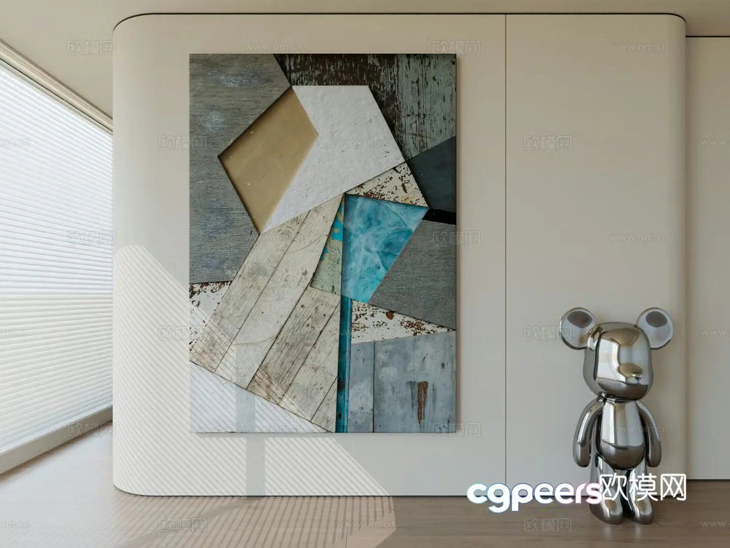 Modern minimalist hanging painting abstract art hanging painting 3d model
