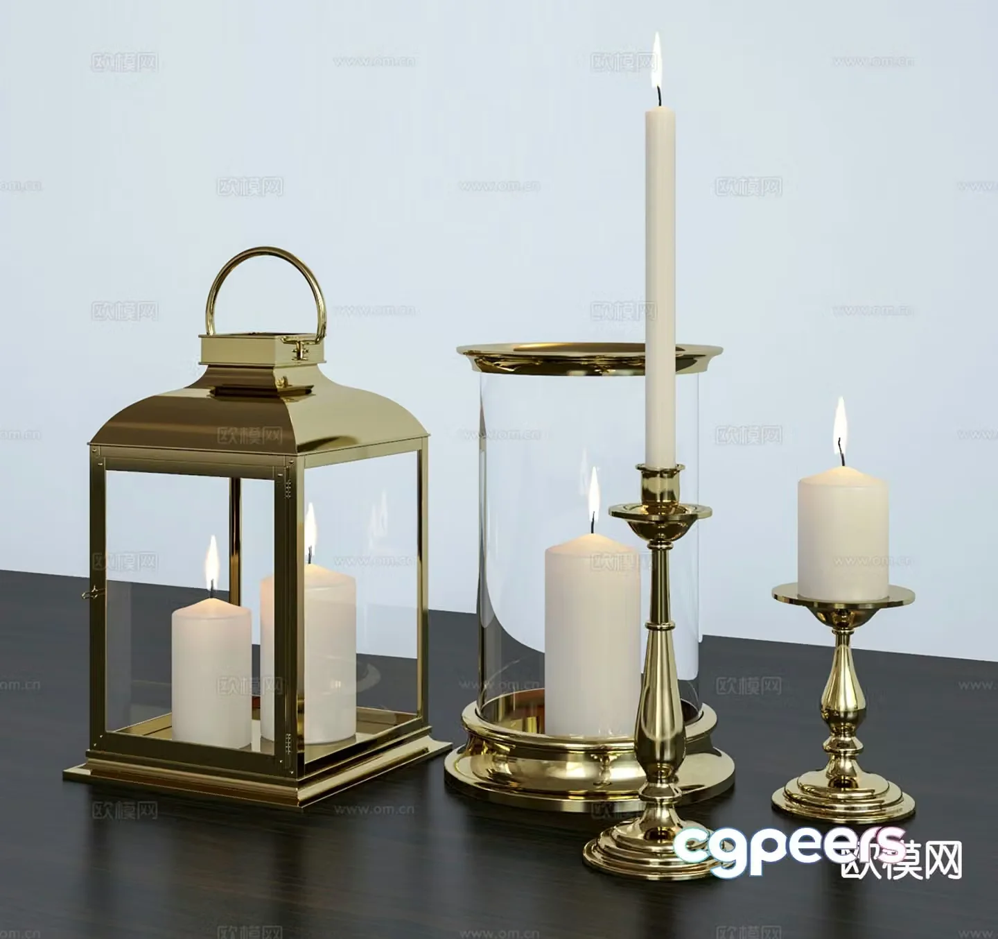 Simple European candlestick lamp candle 3d model