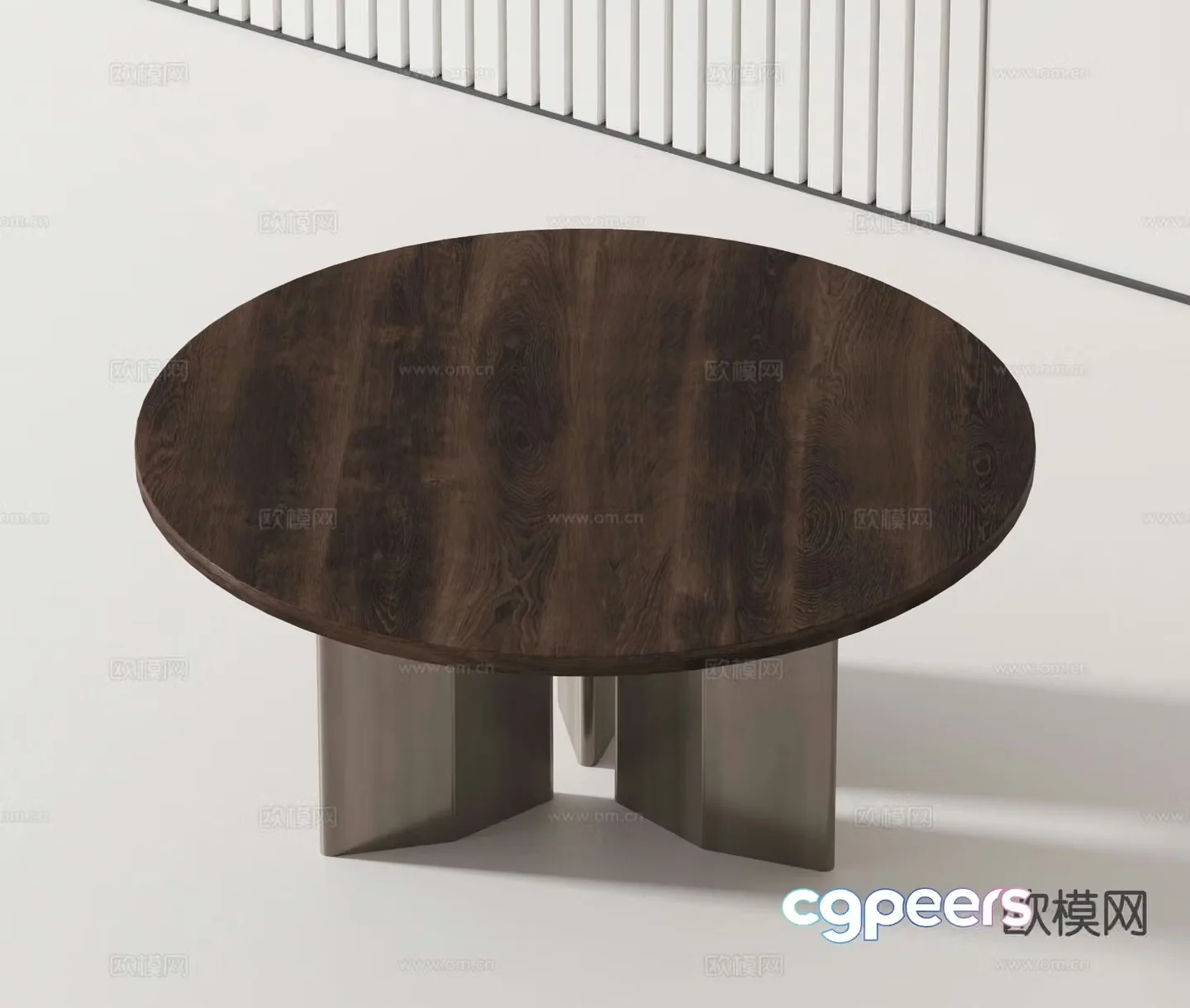 Minimalist dining table round dining table 3d model