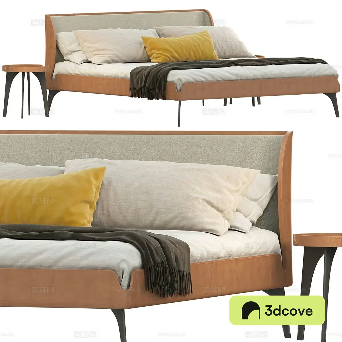 Fabric double bed Fabric bed Bedding products Hotel double bed B&B Double bed
