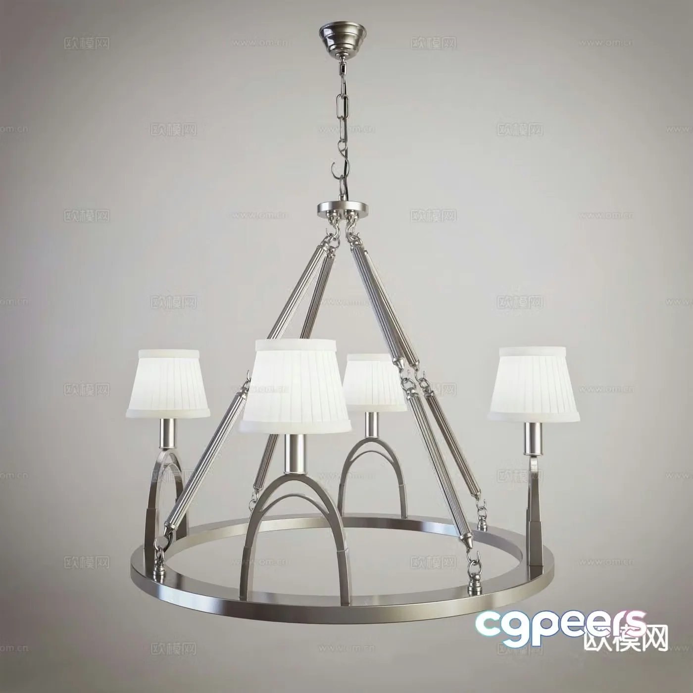 Simple European ring chandelier 3d model