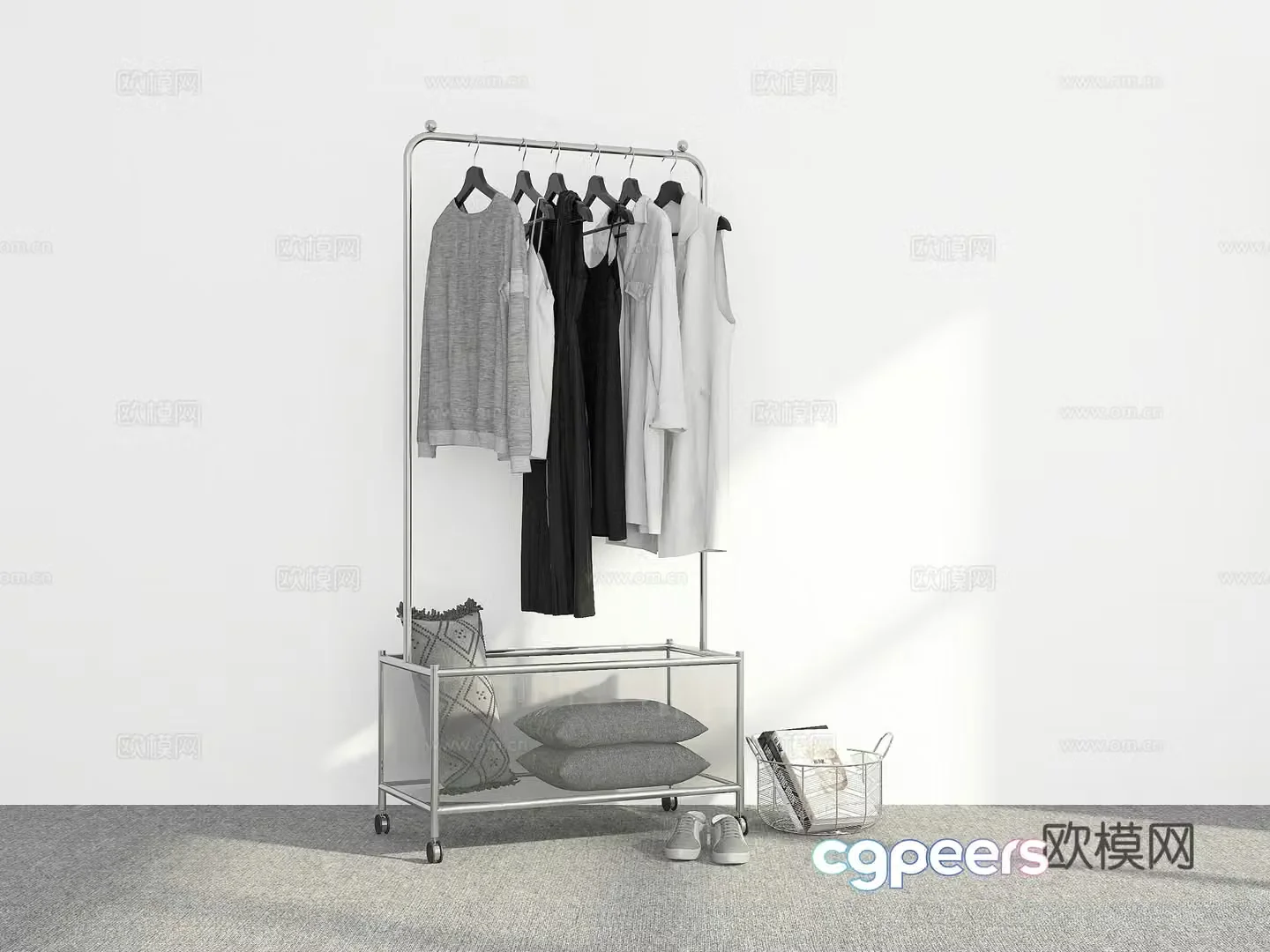 Modern simple clothes hanger 3d model