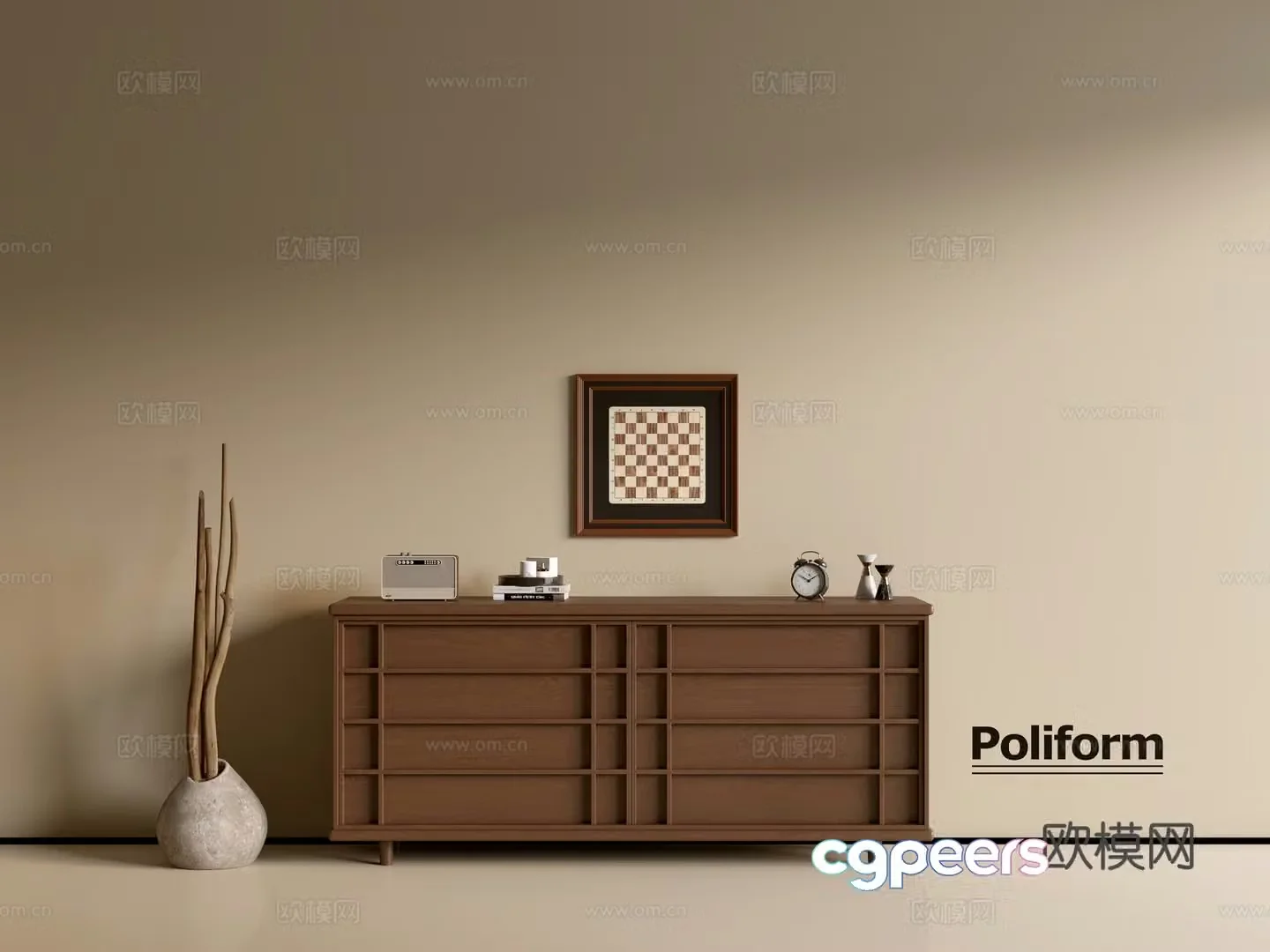 Modern wood grain cabinet ins wind minimalist wind cabinet whole cabinet sideboard balcony cabinet storage 3D model