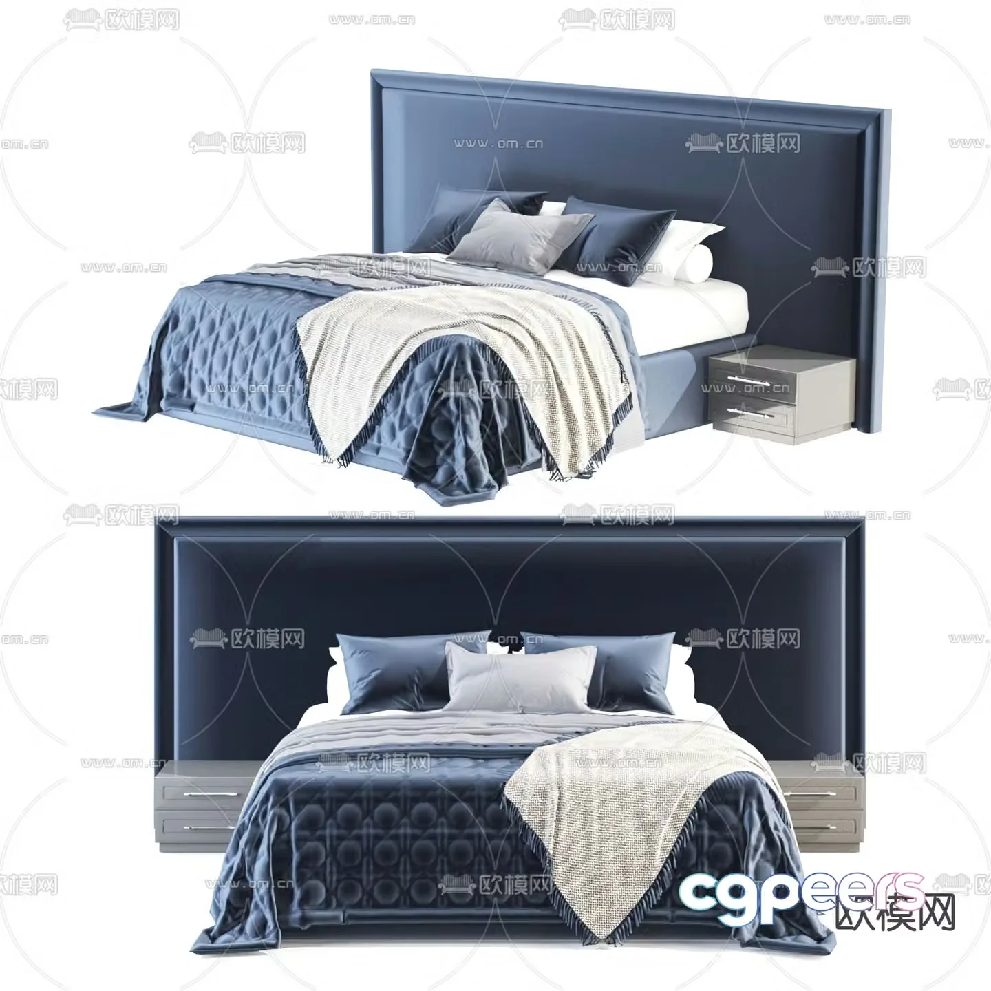 Ditre italia double bed 3d model