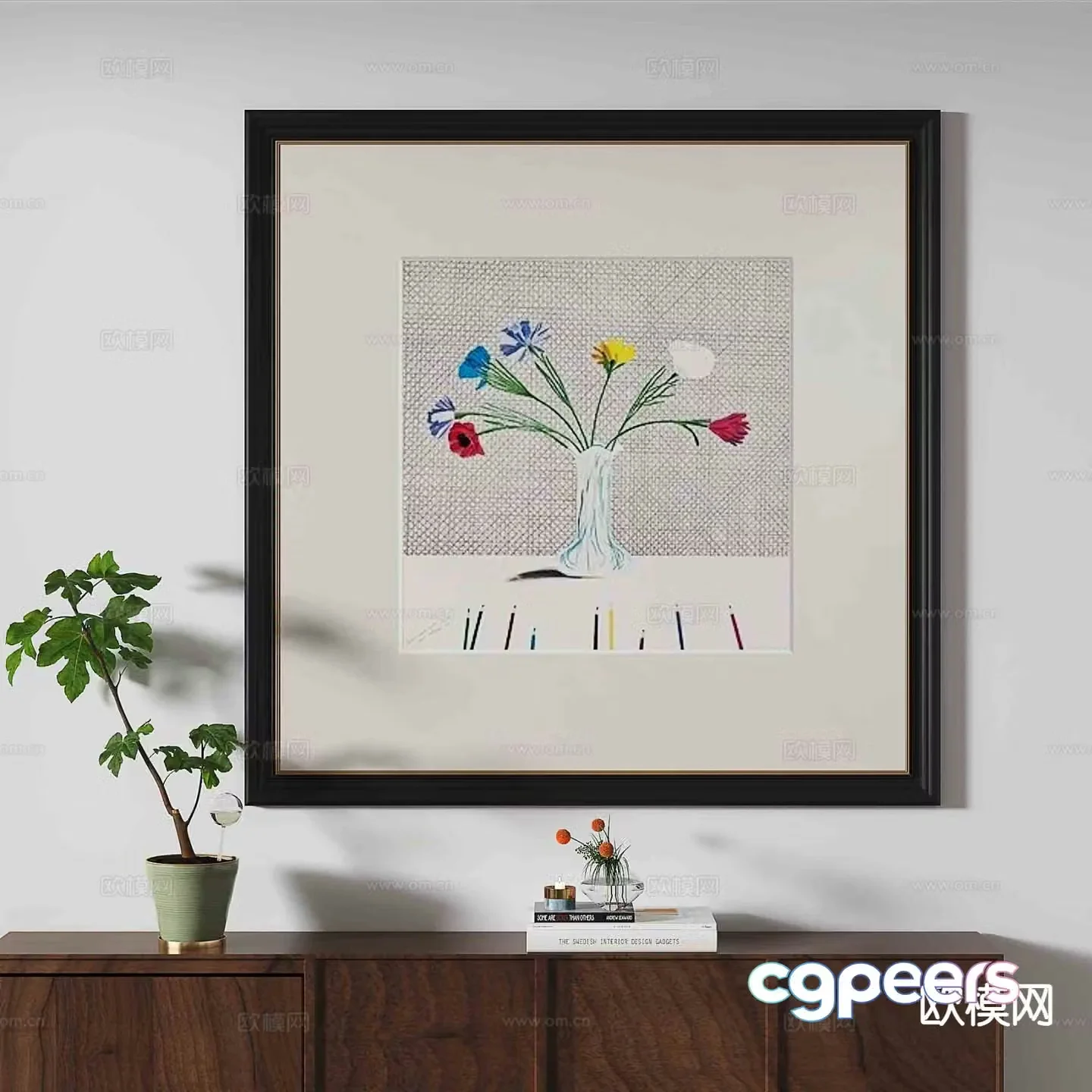 Retro hanging painting art painting decorative painting 3d model