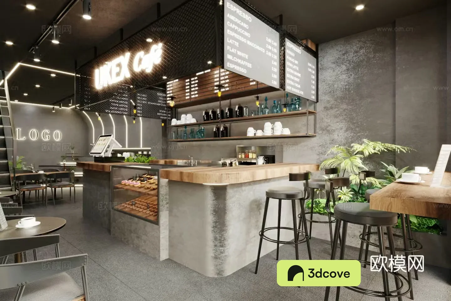 Industrial style coffee shop operation table milk tea shop workbench restaurant water bar coffee table