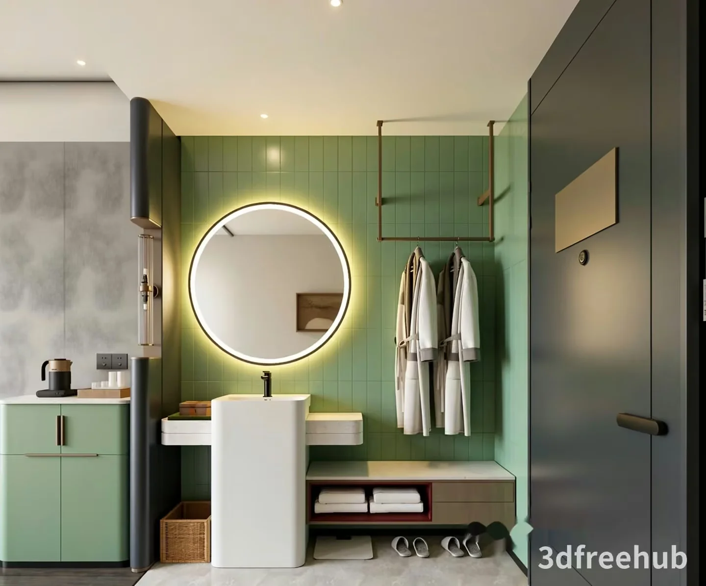 A Modern Bathroom 3D Model – 23493 – VRAY Render