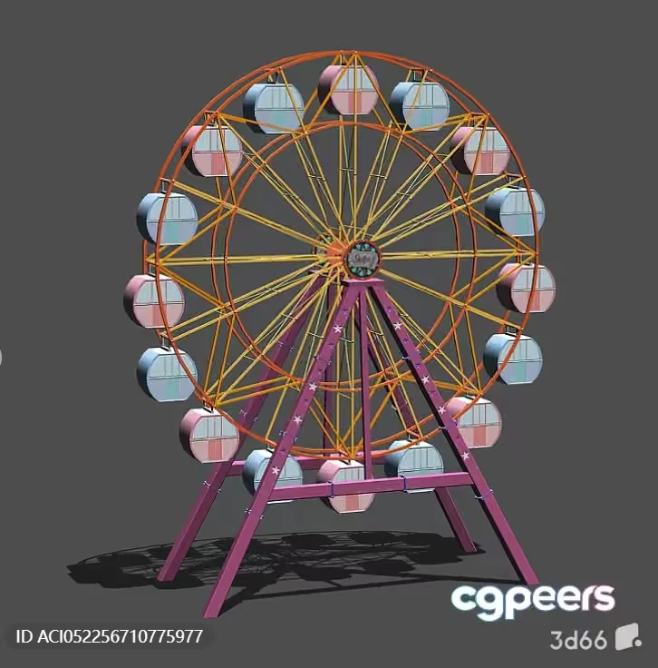 A 3D Model Of A Ferris Wheel 3D Model – 19705 – VRAY Render