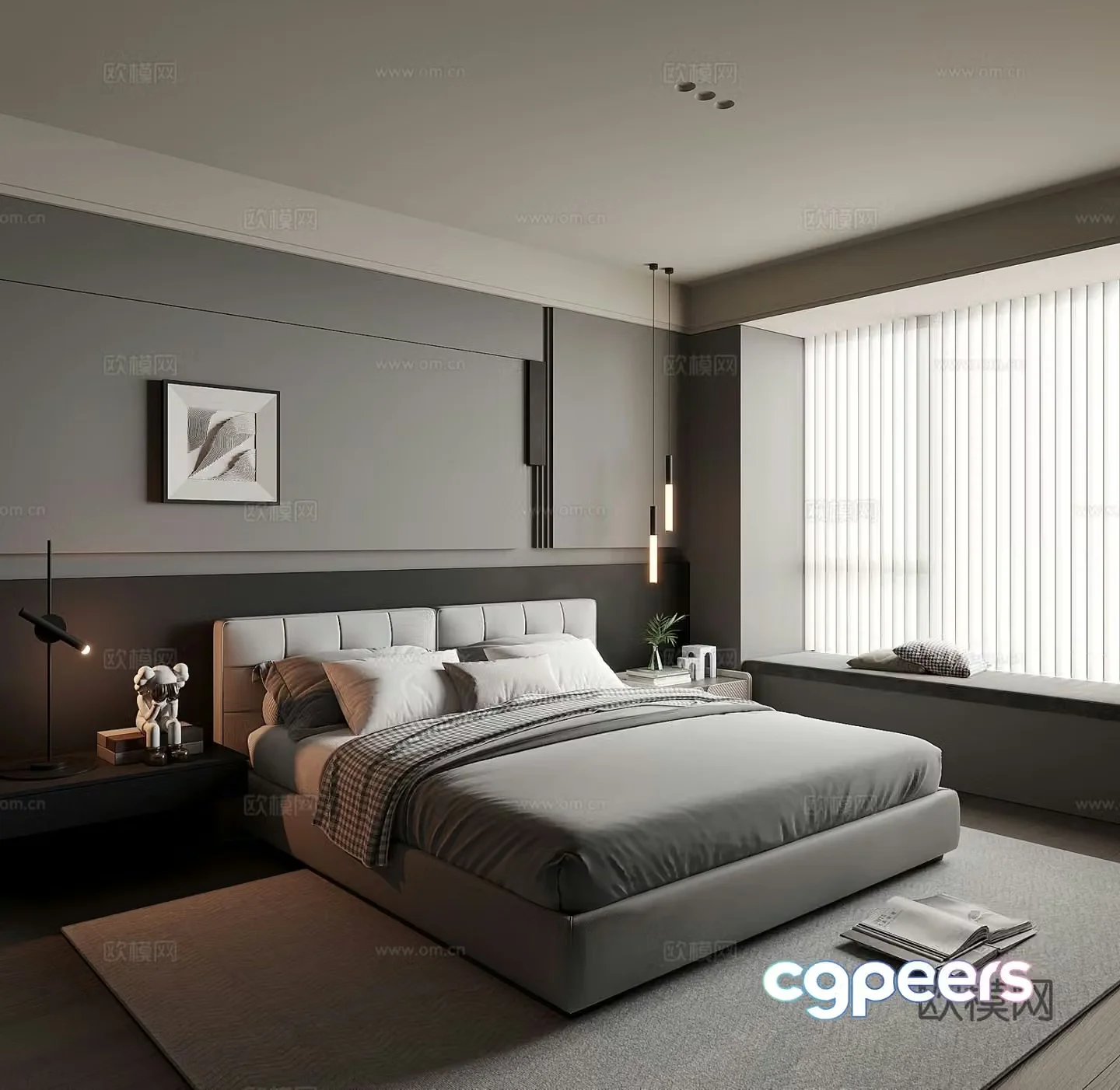 Italian style bedroom master bedroom 3d model