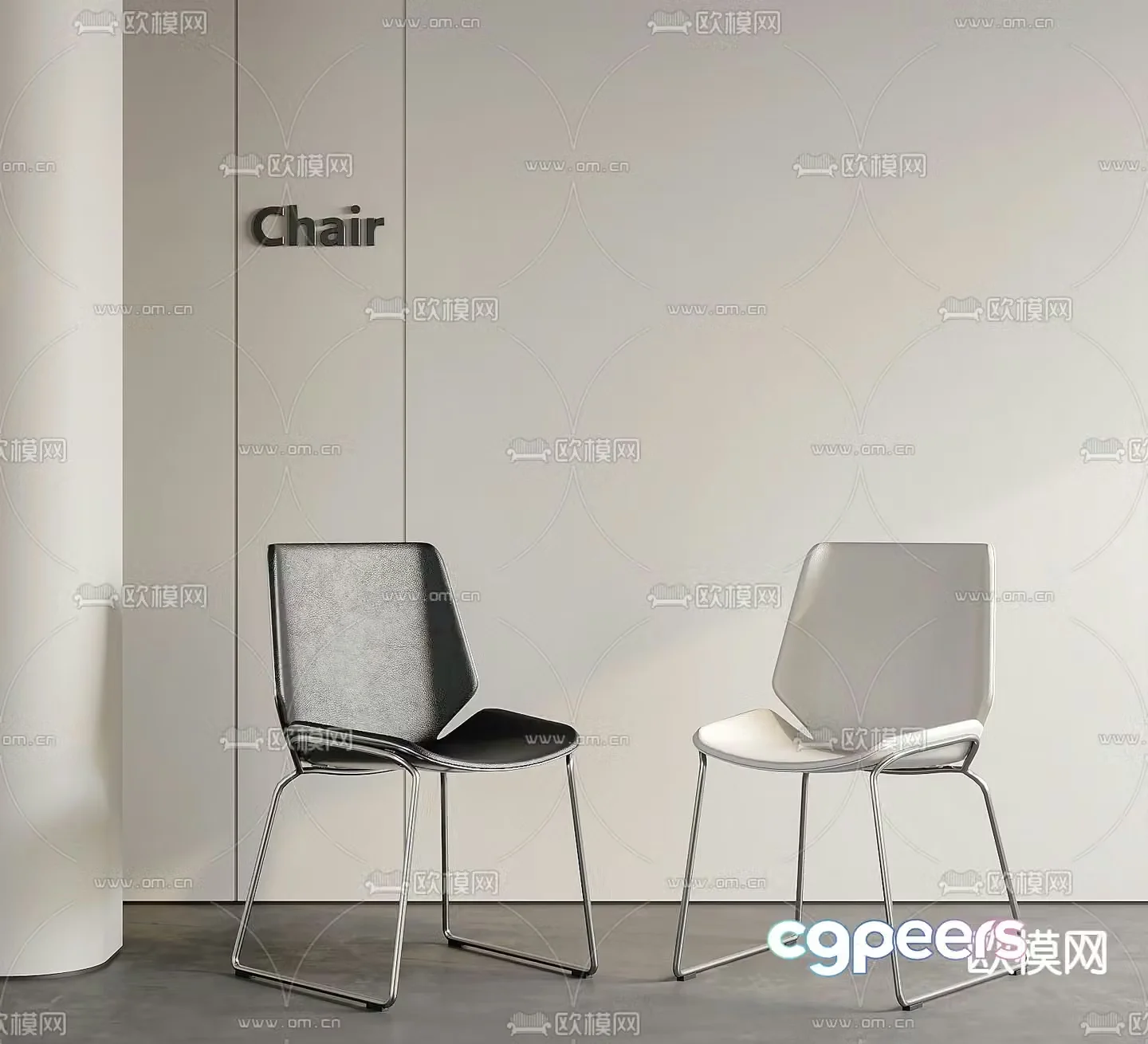 Modern chair dining chair 3d model
