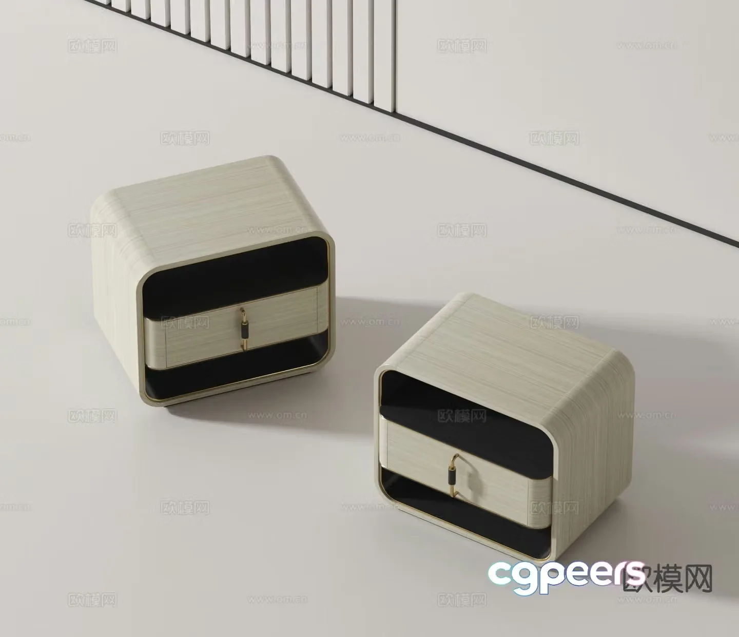 Modern bedside table 3d model