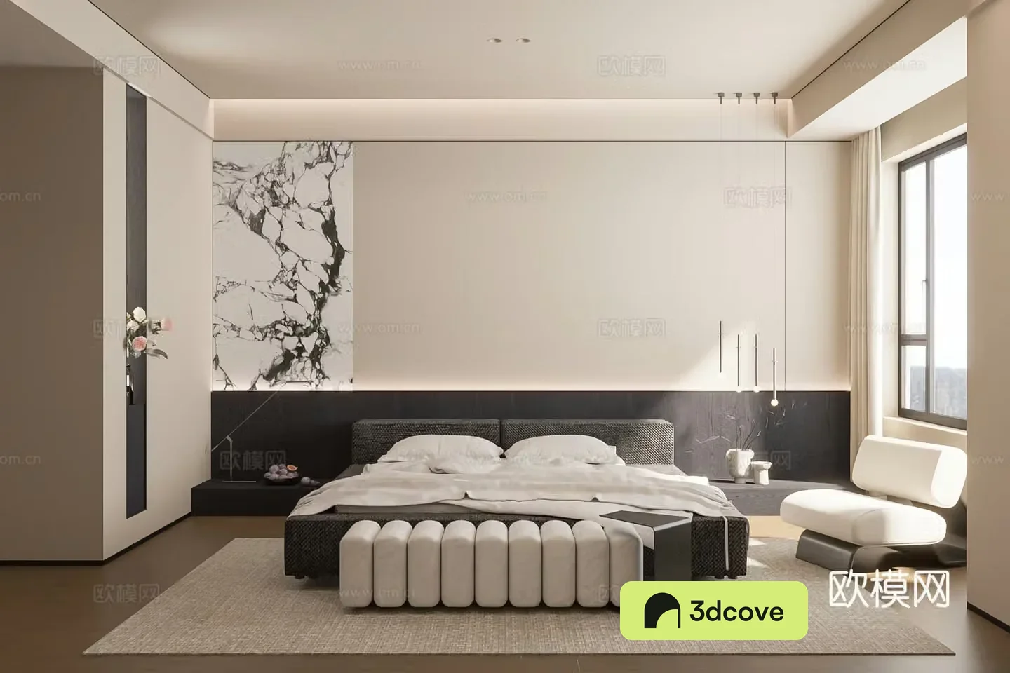 Modern minimalist home bedroom