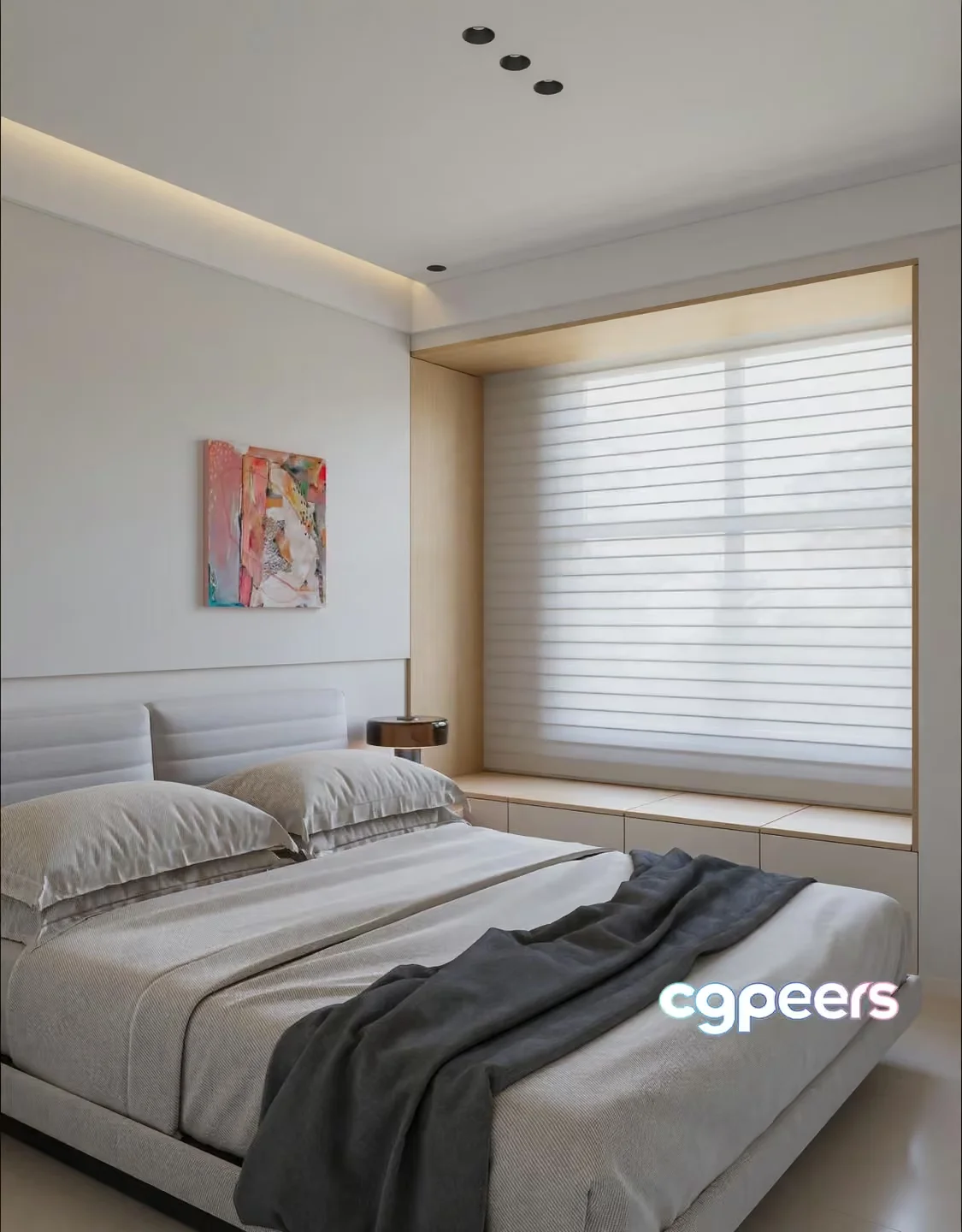 Modern Minimalist Bedroom 3D Model – 4415 – VRAY Render