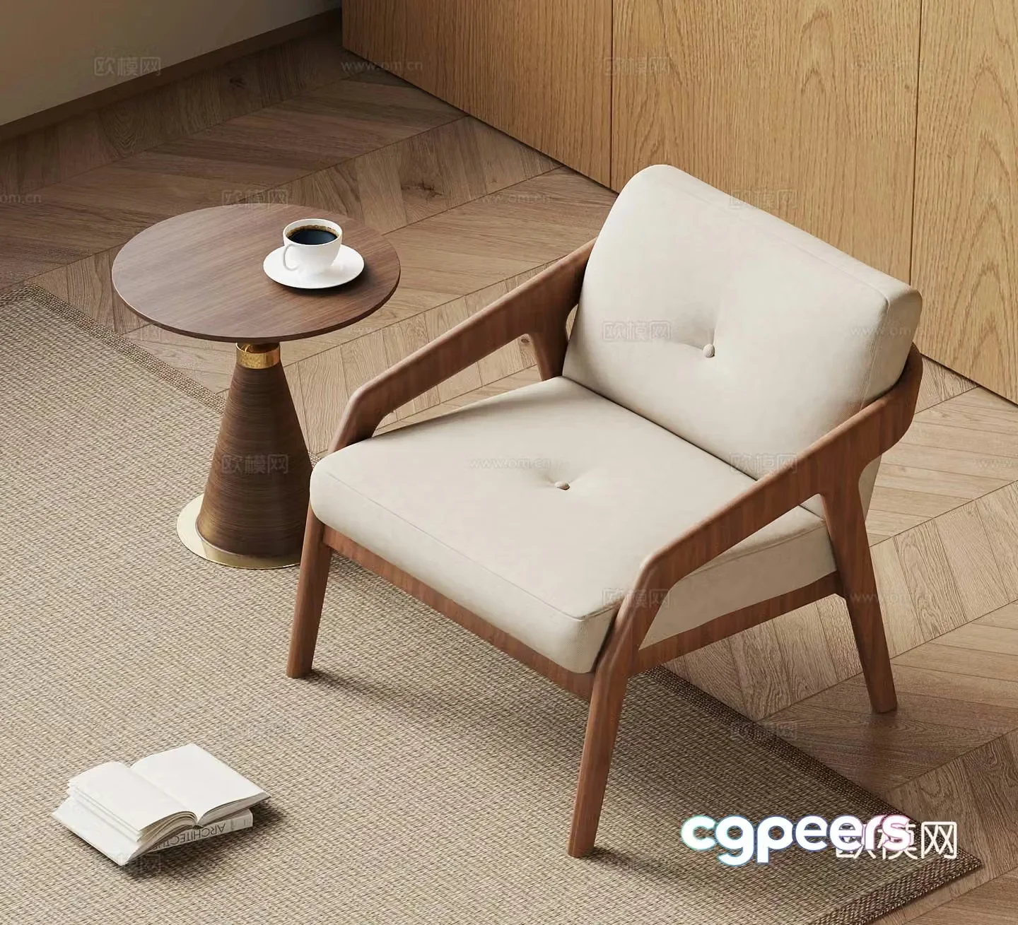 French medieval style leisure chair French medieval style leisure sofa single chair 3D model