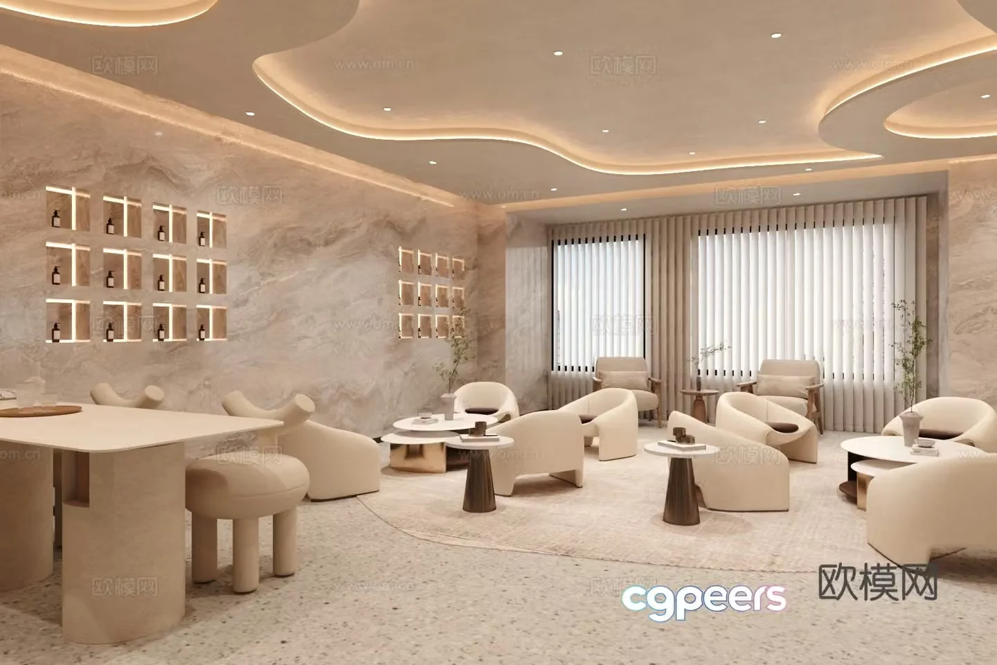 Modern beauty salon beauty salon hall 3d model