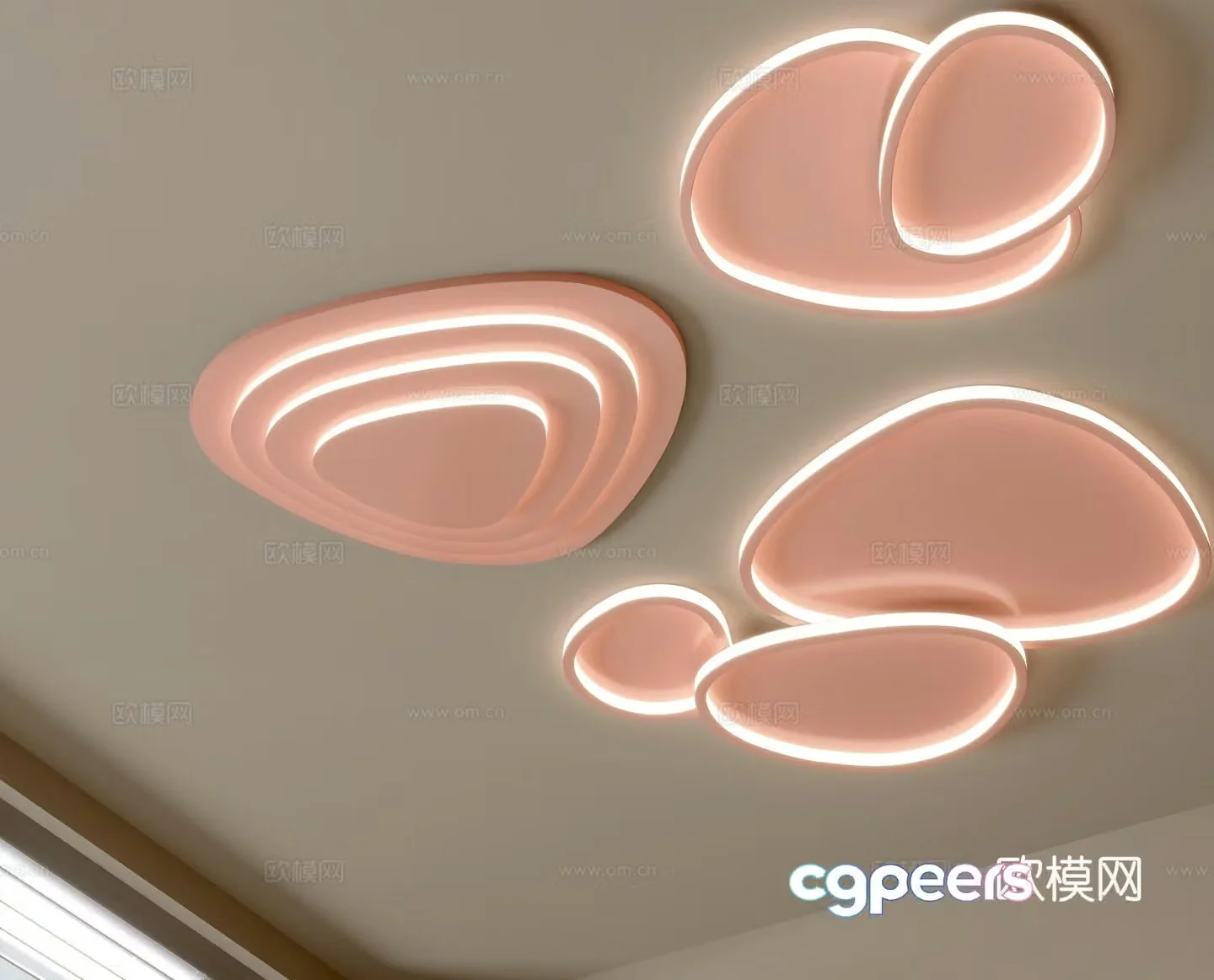 Creative ceiling lamp bedroom lamp living room lamp 3d model