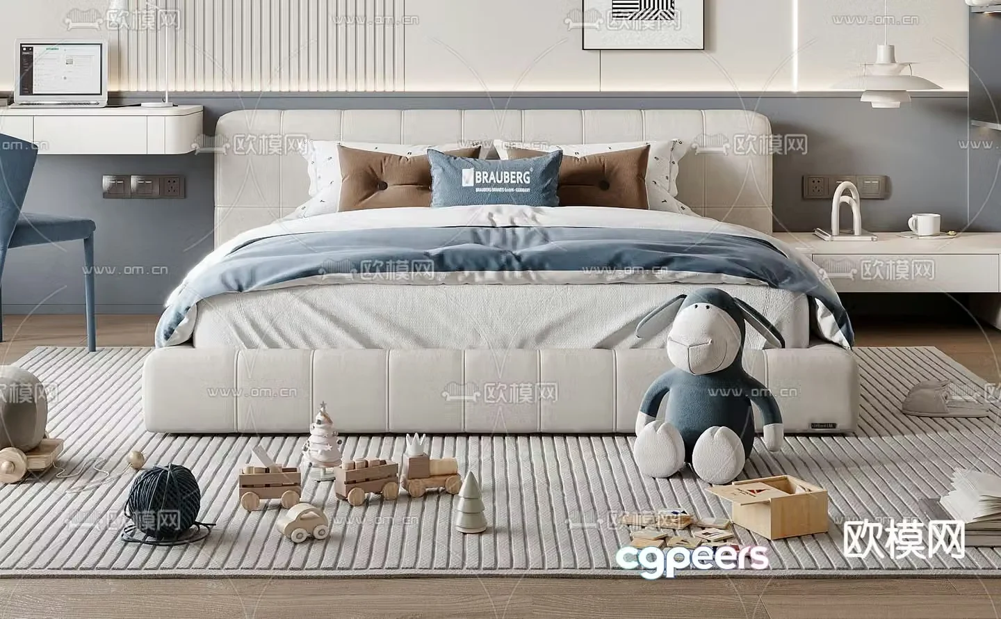 children’s bed double bed child’s bed 3d model