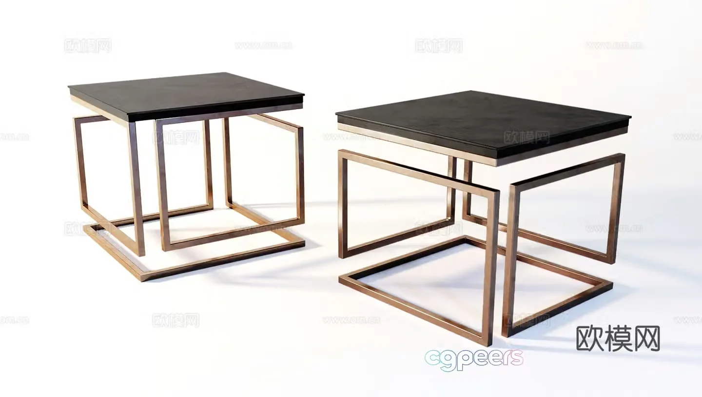 Modern suspended tea table corner table 3D model