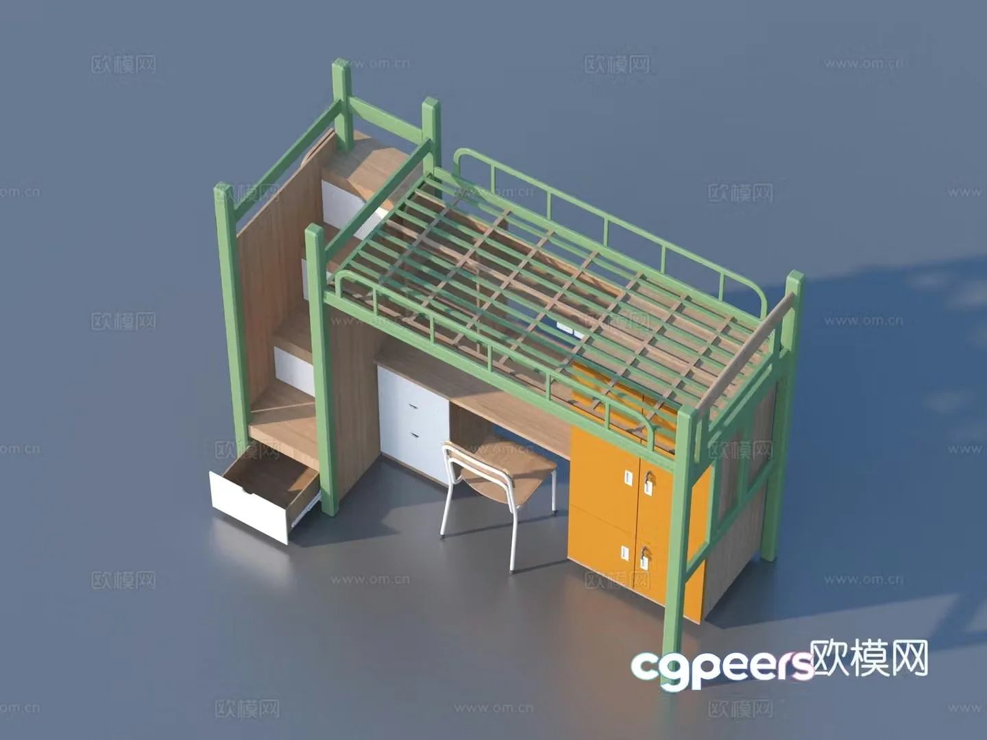 Getting on and getting out of bed Student bed Furniture 3d model
