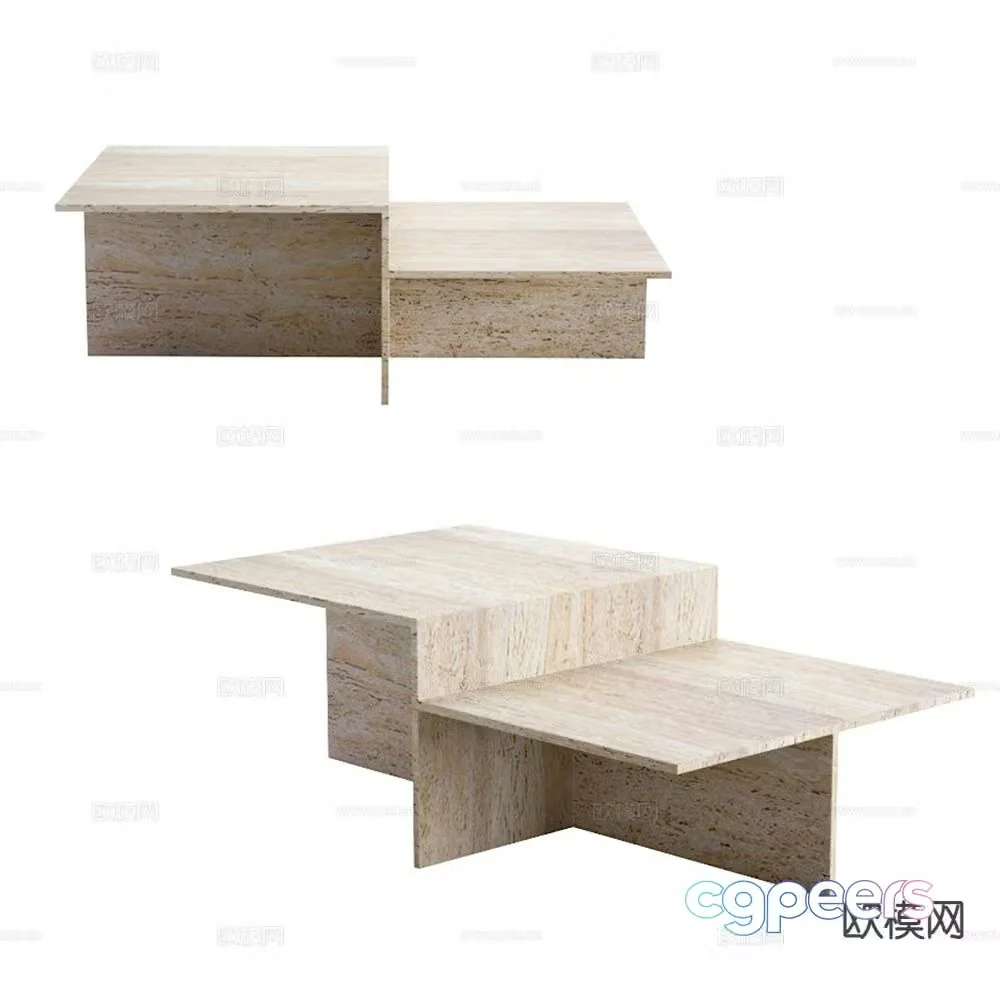 Travertino coffee table 3d model